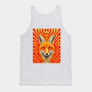 Spectrum Fox: Radiant Op Art Red Fox Design Tank Top